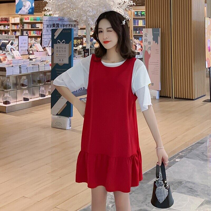 【新作】【送料無料】 6031＃マタニティ服スタイリッシュなスウィーティー2個マタニティドレスセット服妊婦妊婦スーツ 大人ガーリー スウィート キュート カジュアル AL expec390107071563