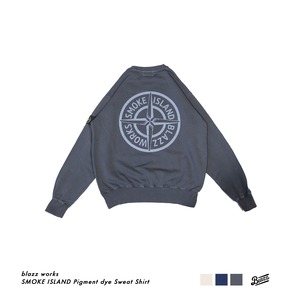 SMOKE ISLAND Pigment dye Sweat Shirt [Shadow]
