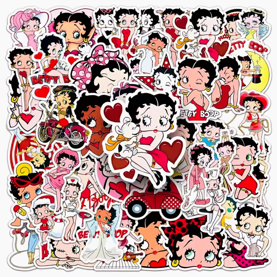 送料無料！【 Betty Boop（ベティブープ） 】 STICKER（ステッカー）50枚SET　〚アメリカン雑貨 アメトイ〛