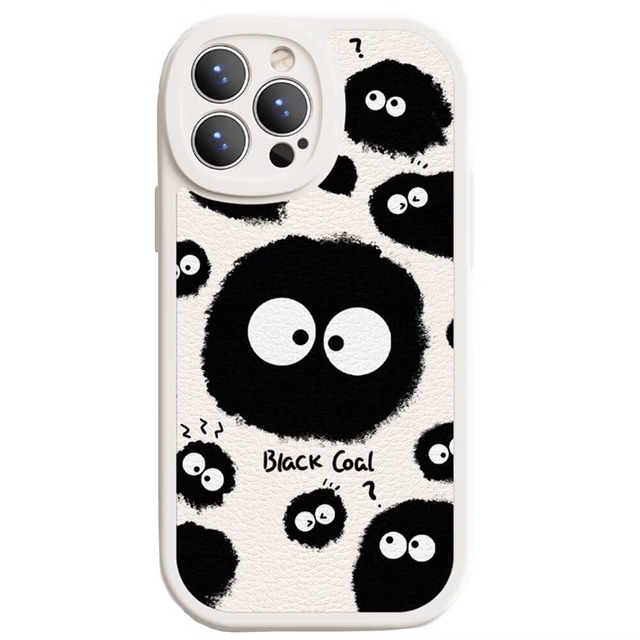 可愛い iPhone SE2 SE3 用 ケース まっくろくろすけ スマホケース 子供 かわいい TPU バンパー ワイヤレス充電対応 iPhone7/8/SE2/SE3 用 B