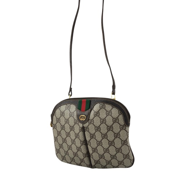 GUCCI グッチ シェリーライン GG ショルダーバッグ ブラウン GGロゴ PVC vintage ヴィンテージ オールド xif7sk