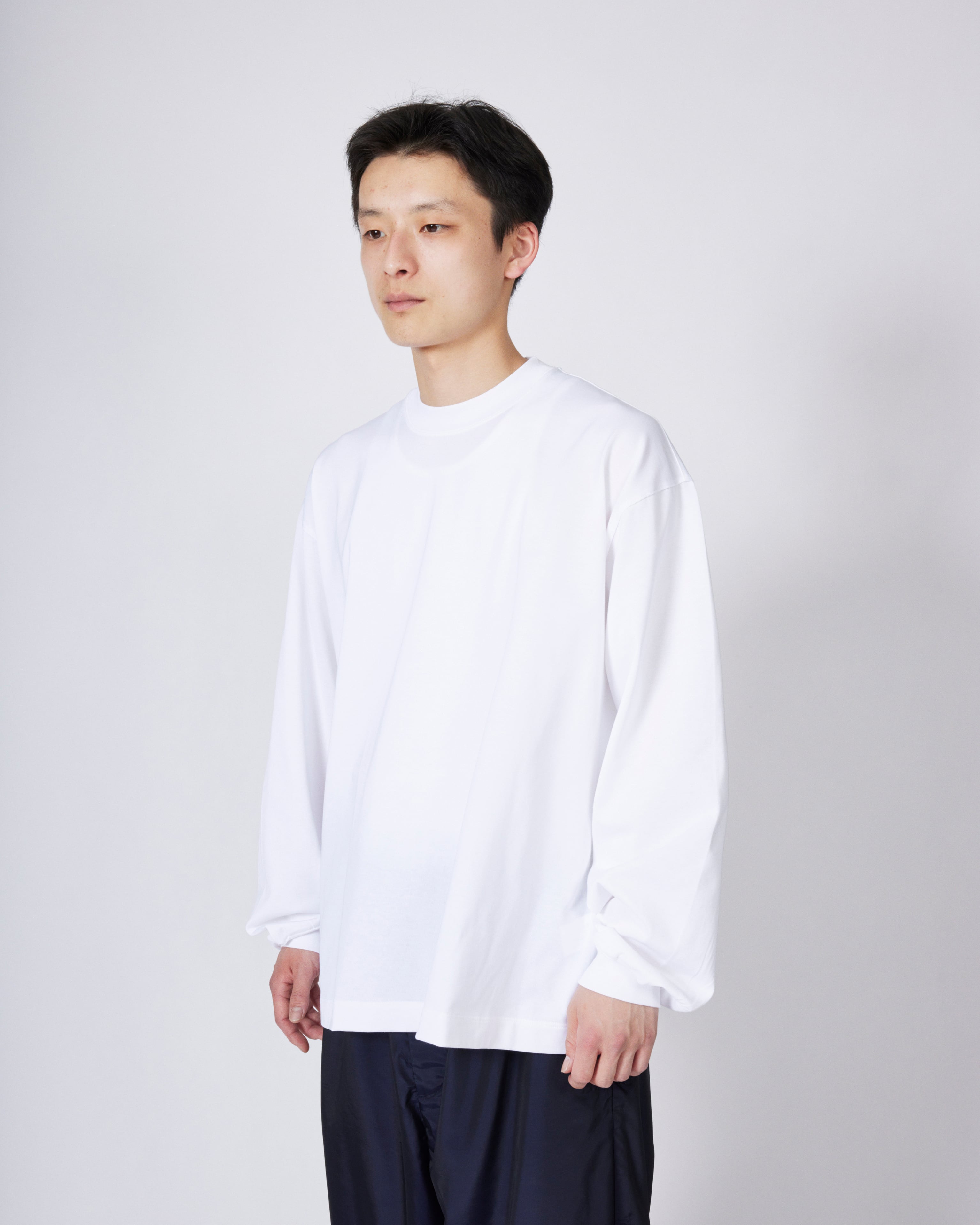 everyone luxury cotton long sleeve tee shirt (WHITE) | everyone