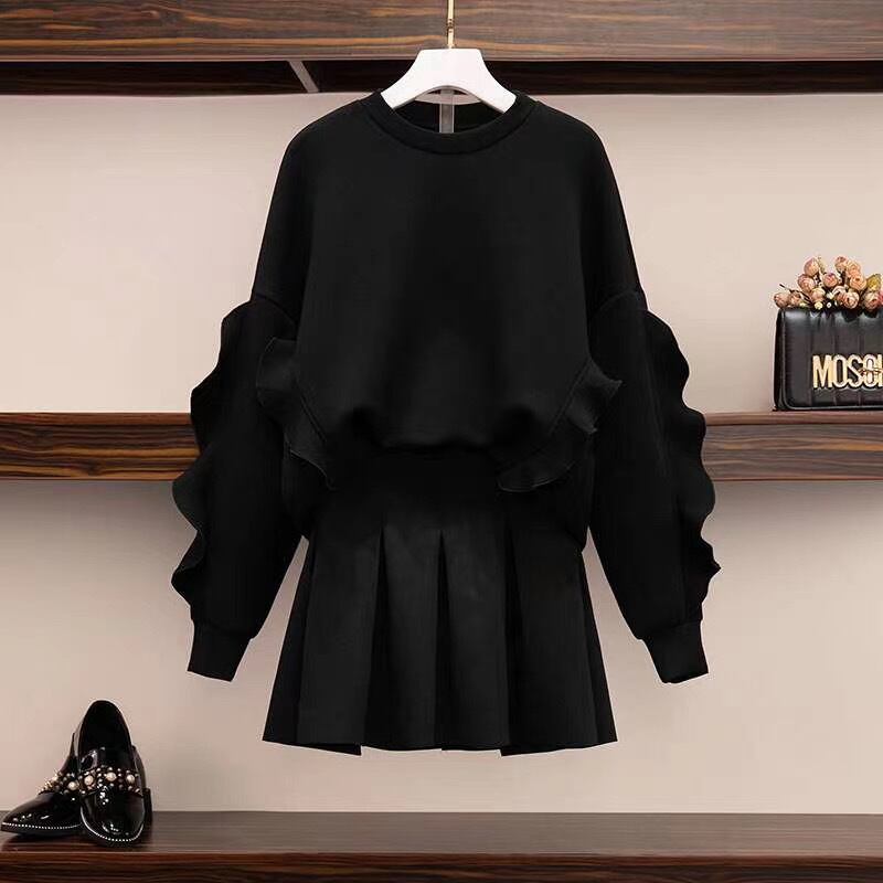 袖フリルスウェットトップス