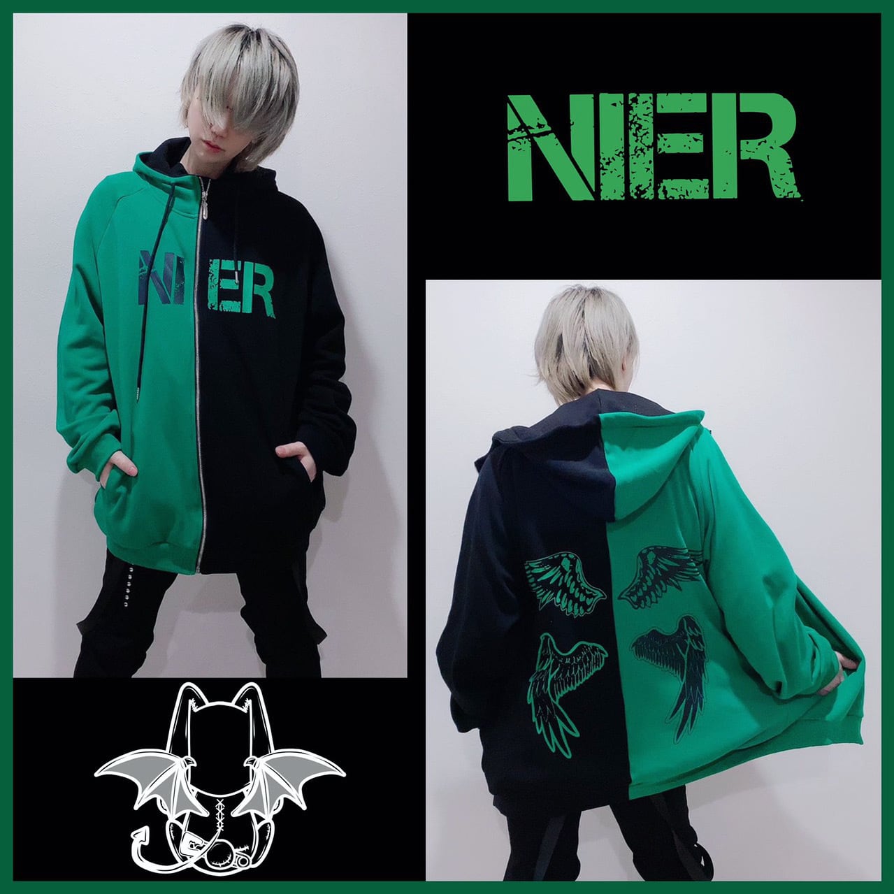 新品未開封　two-tone ZIP PARKA【Devil&Angel】Nie