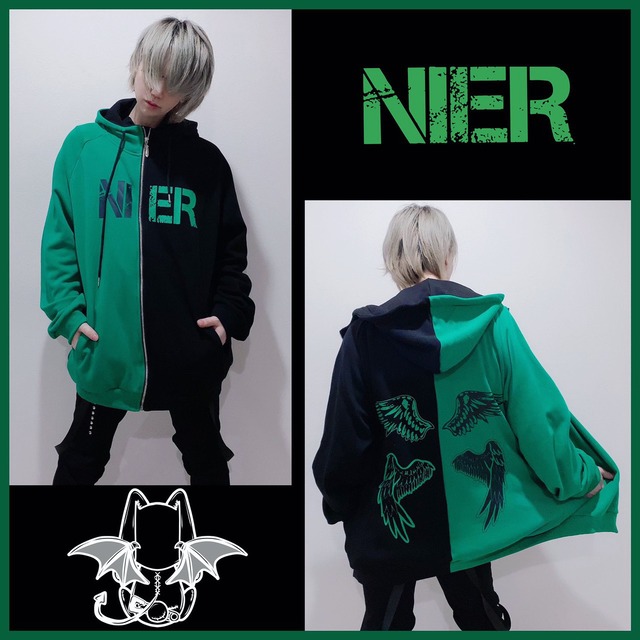 冬用TWO-TONE ZIP PARKA【GREEN DOUBLE WING】