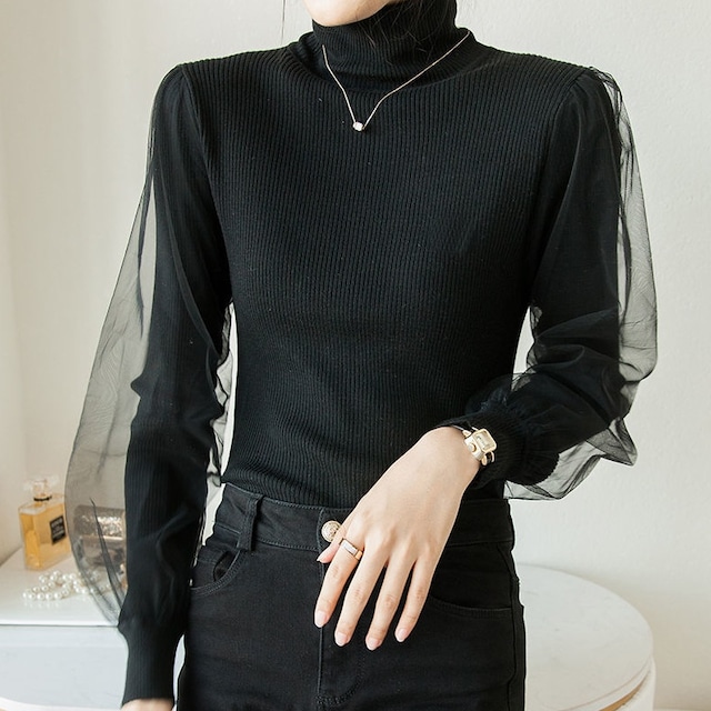 sheer turtleneck　　　1-1195