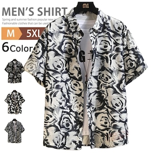 シャツ 半袖 半袖シャツ アロハシャツ メンズ 6色 M-5XL 花柄 ハワイアン カジュアル リゾートシャツ 26LT844