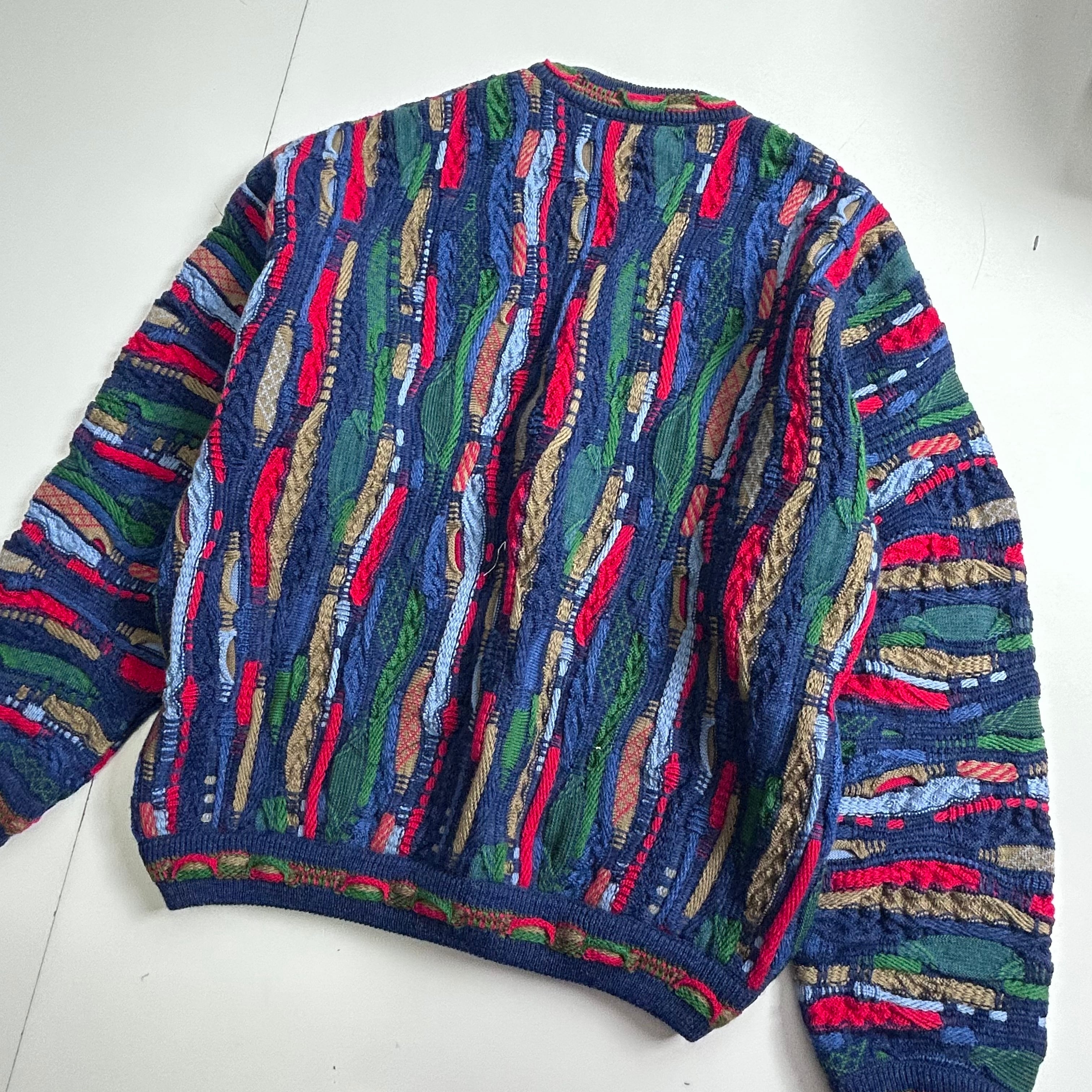 limnos リムノス ニットセーター マルチカラー 90's 古着 3Dニット