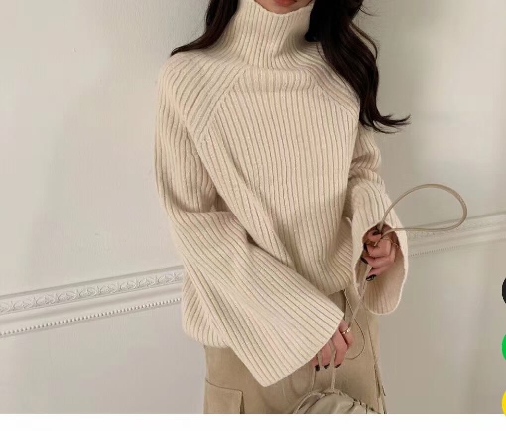 太リブ タートルネックニット　AJ1079-2326