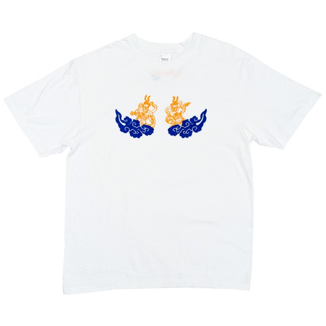 金剛力士像 仏像 オーセンティックスーパーTシャツ (刺繍) ホワイト 7.1oz