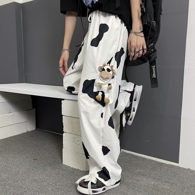 パンツ スプリングスタンダードパターンカジュアルルーズワイドレッグ レトロ 春物 ワイドパンツ Brother_is_Style42824342854
