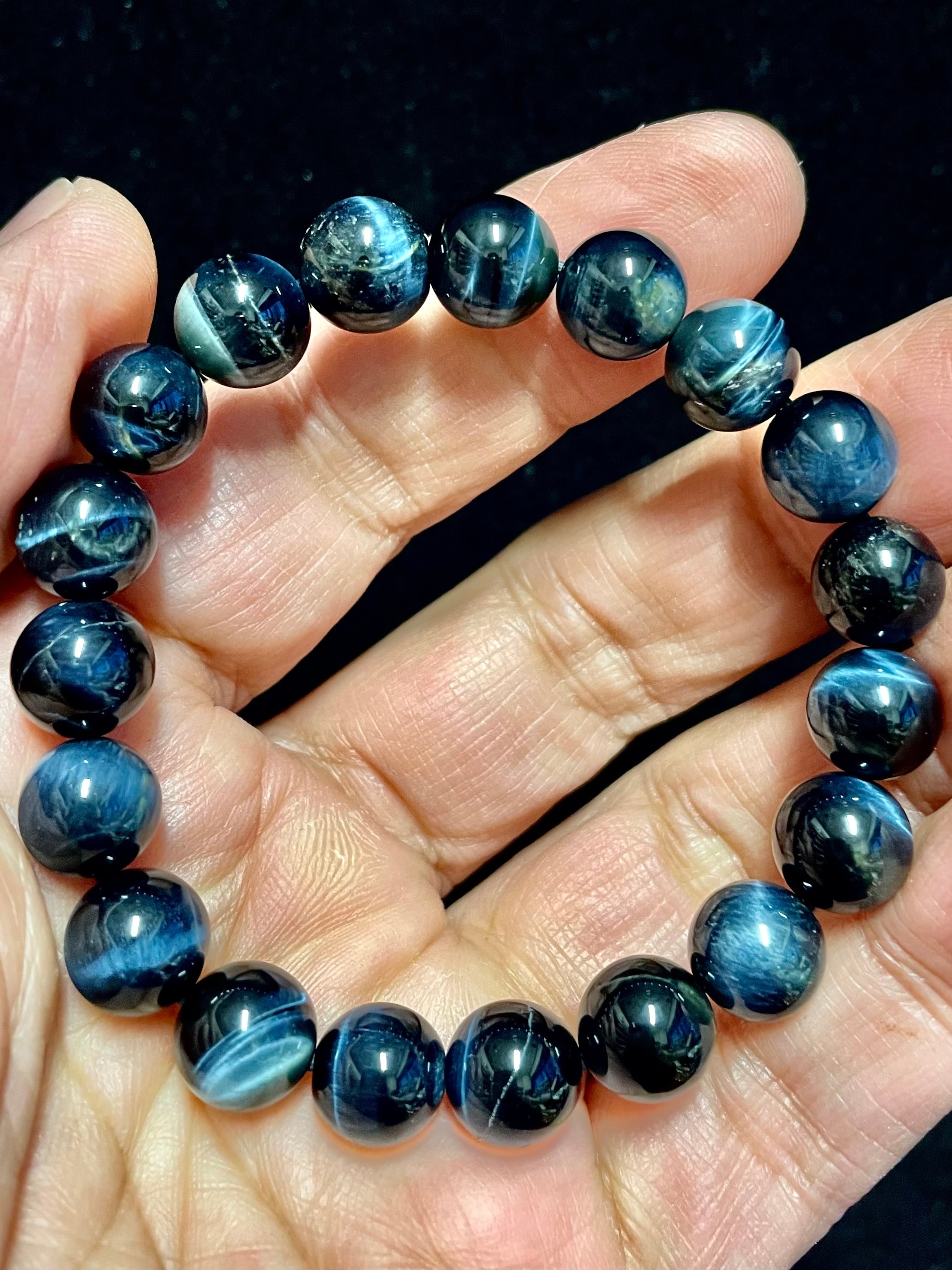 1) 超瞑想！「グレイシアライト・ブルーアイス」11mmブレスレット