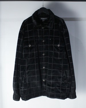 【Caka BLACK】Monogram Pattern Vintage Loose Tracker Jacket