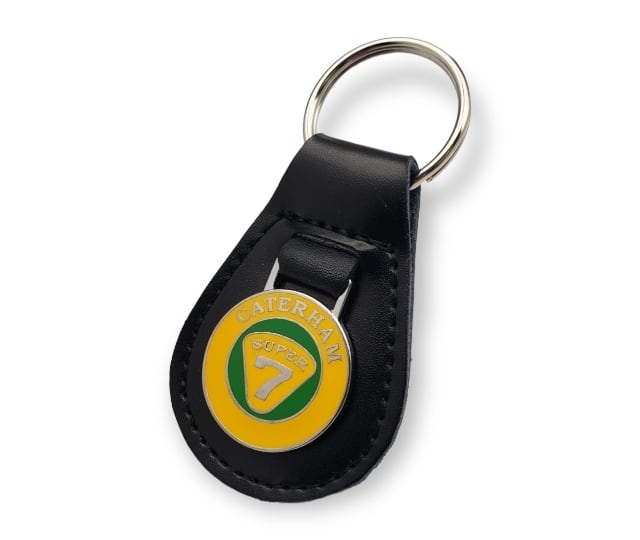 CC05KR06 キーホルダー、ケーターハム、グリーン & イエロー、ブラックレザー
