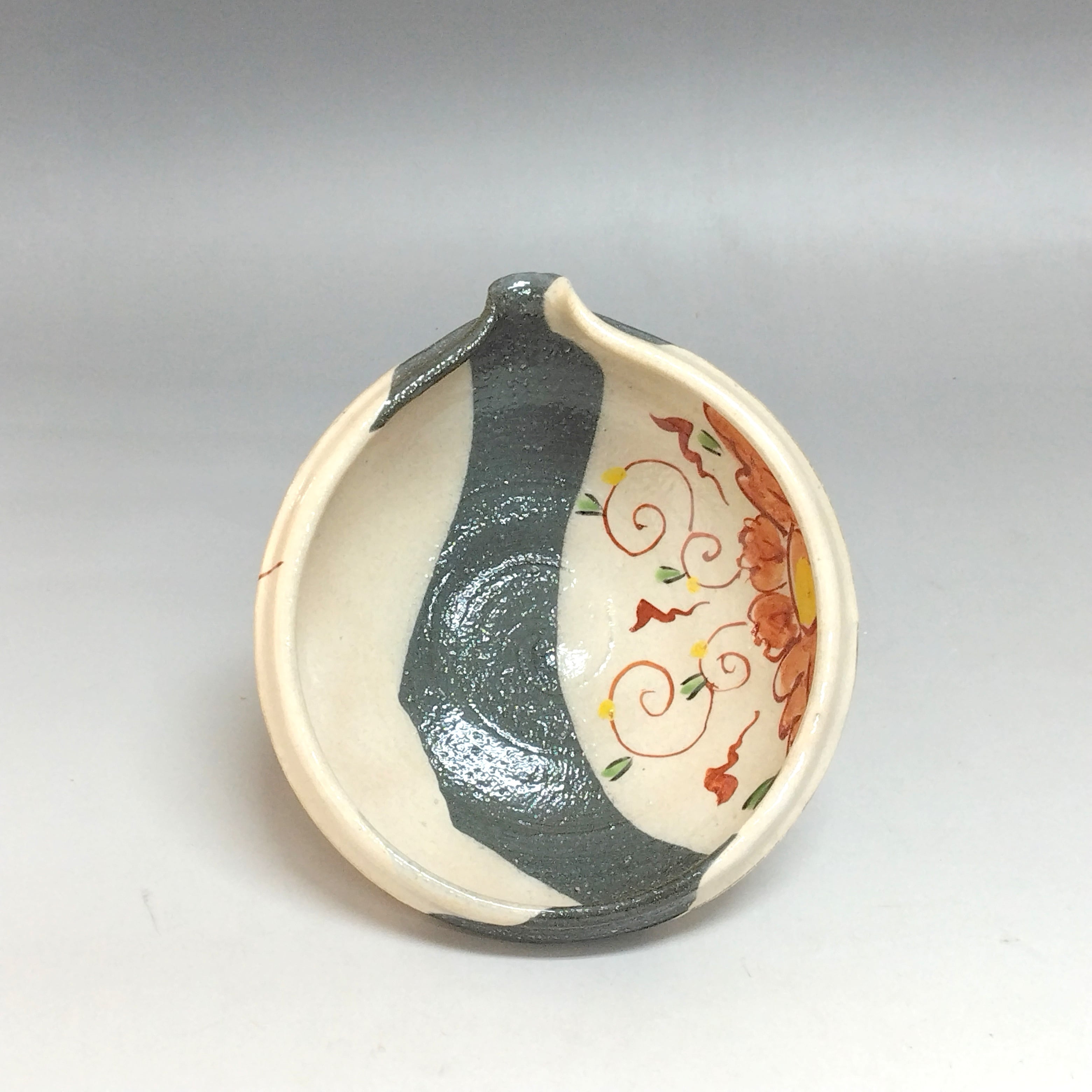 モダン抹茶 茶道具 有田焼 呉須赤絵写 片口茶碗, 茶杓, 木賊染付小碗 6