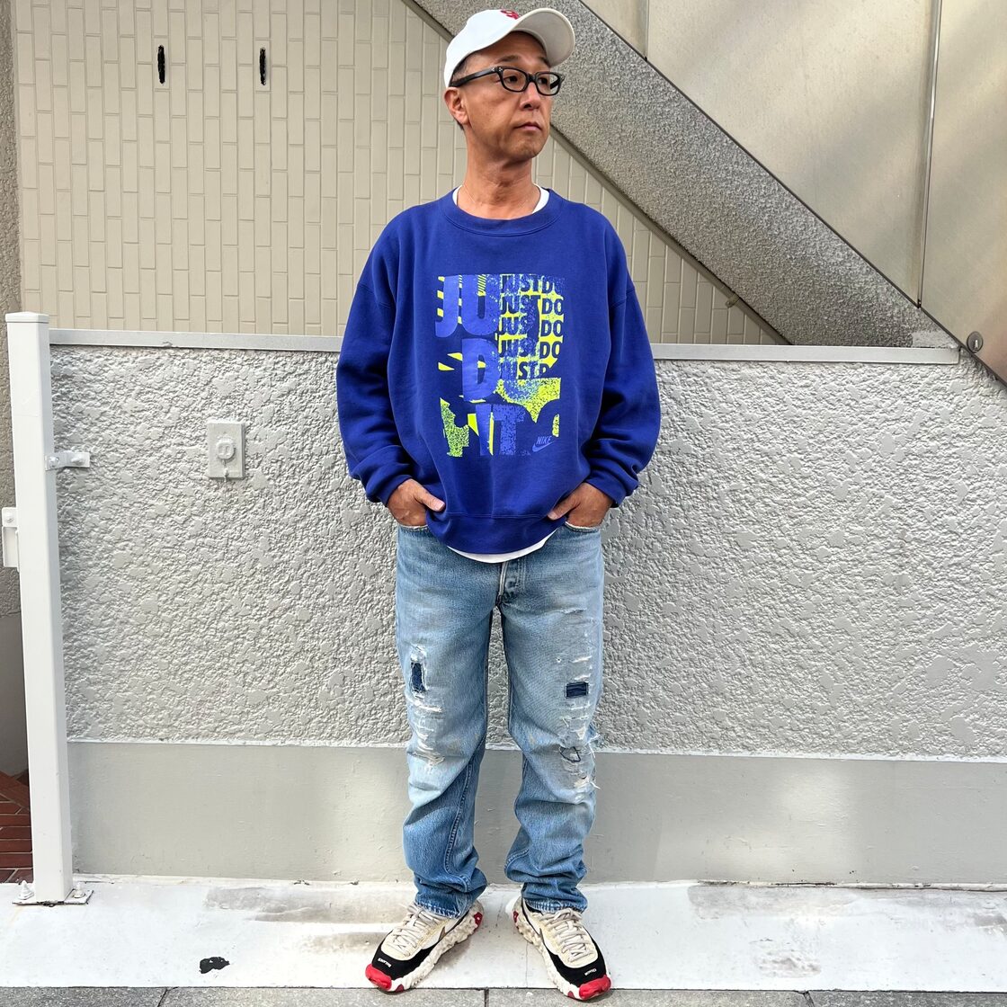 NIKE/ナイキ JUST DO IT ロゴスウェット 90年前後 銀タグ Made in USA 