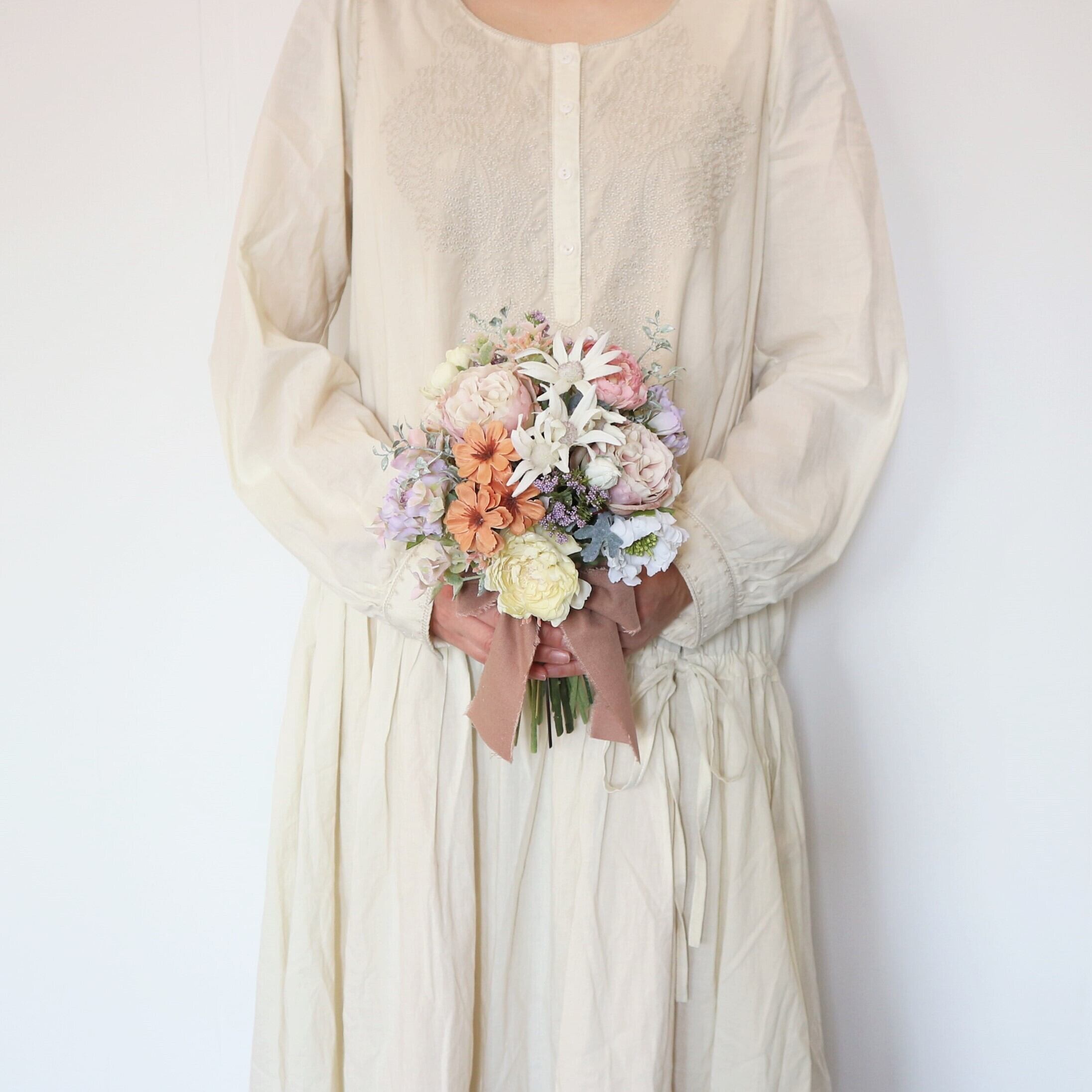 パステル♡ブーケ&ブートニア♡ ホワイトアネモネとチューリップの