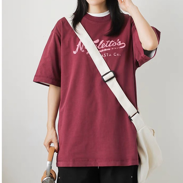 ウォッシュ加工プリントTシャツ