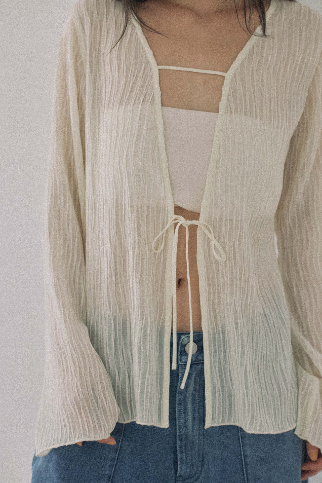 DU260534 Sheer Washer Design Blouse