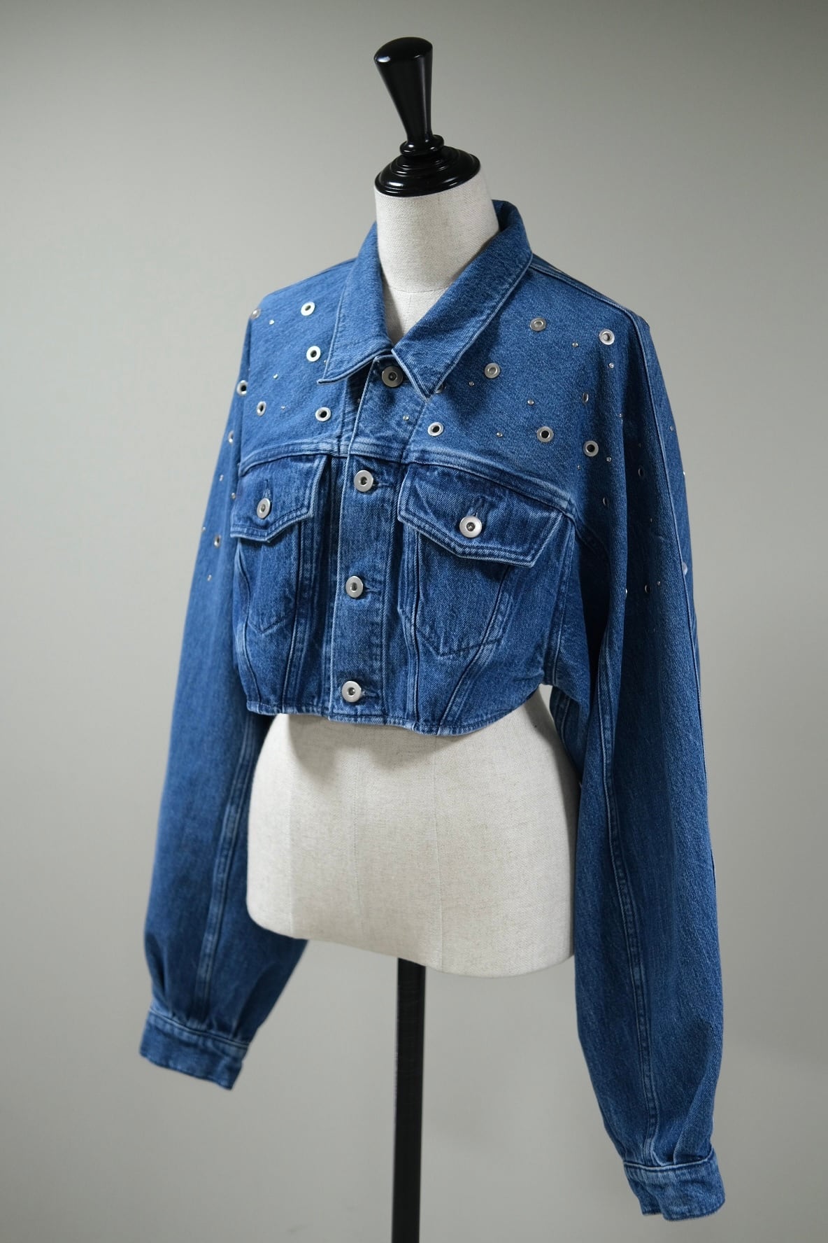 FETICO 】ORGANIC COTTON DENIM SHORT JACKET WITH STUDS | loop