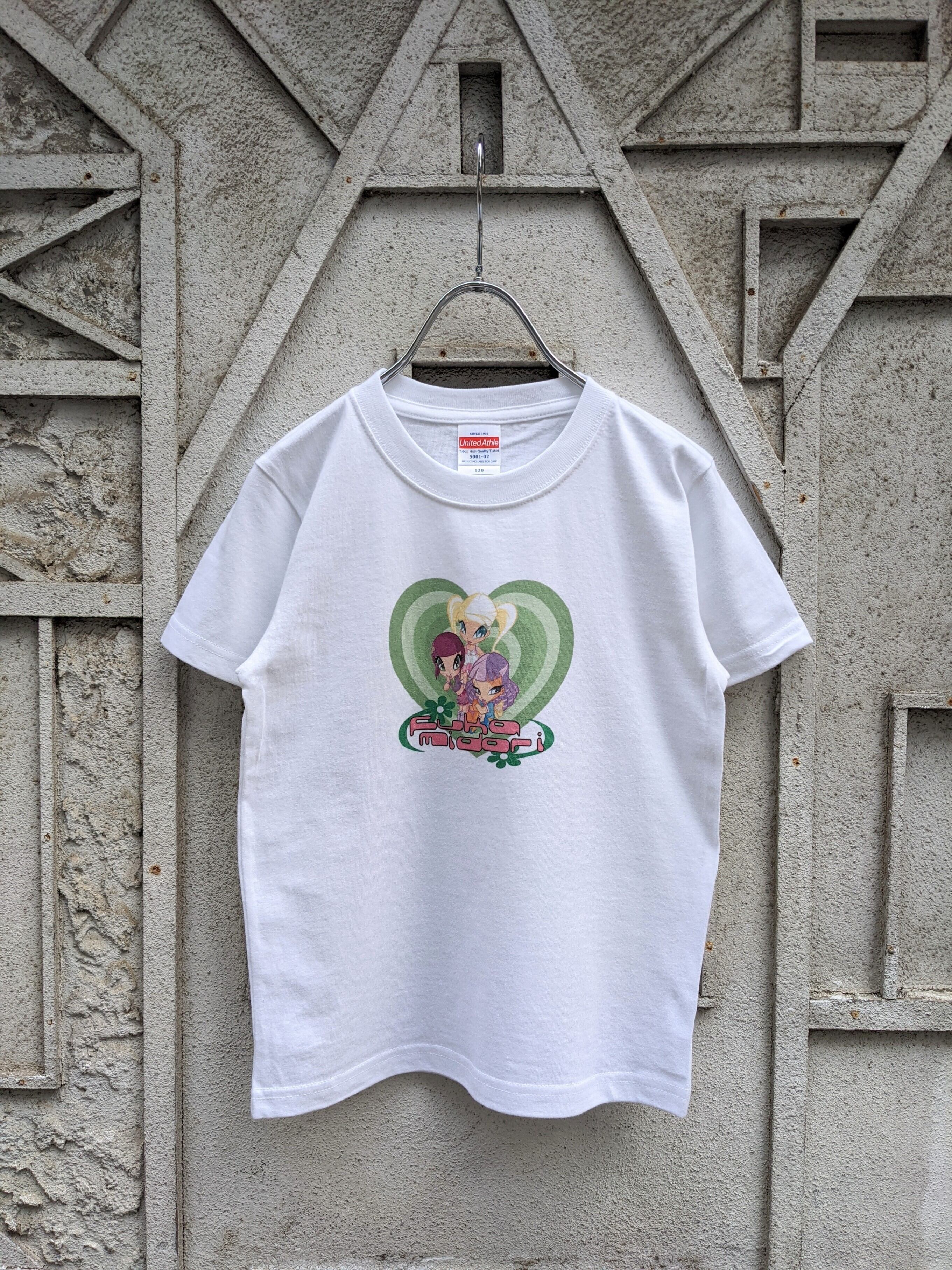 "深緑" original GAL print tee / WHITE