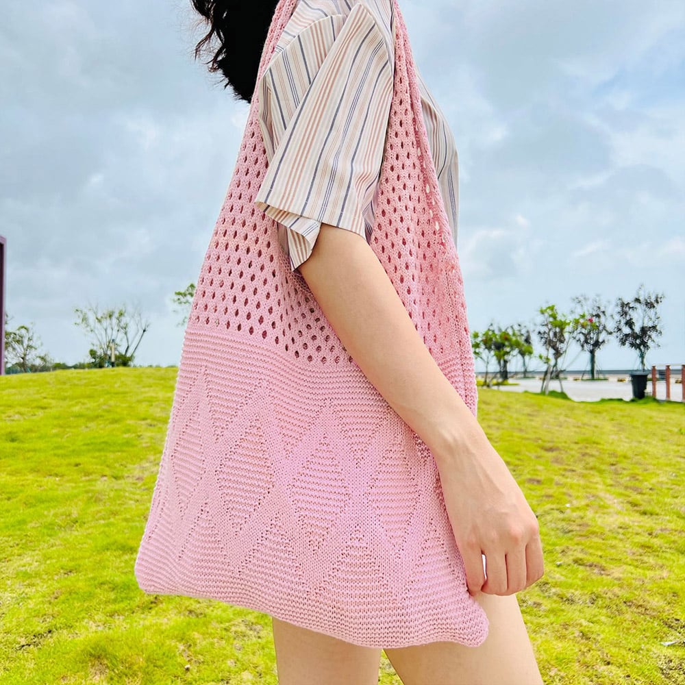 一点物‼️新品ワンショルダーバック◇ピンク◇布生地✖️本牛皮 リピート