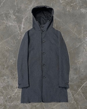 "SHELLAC" hood length fringe long length hoodie jacket