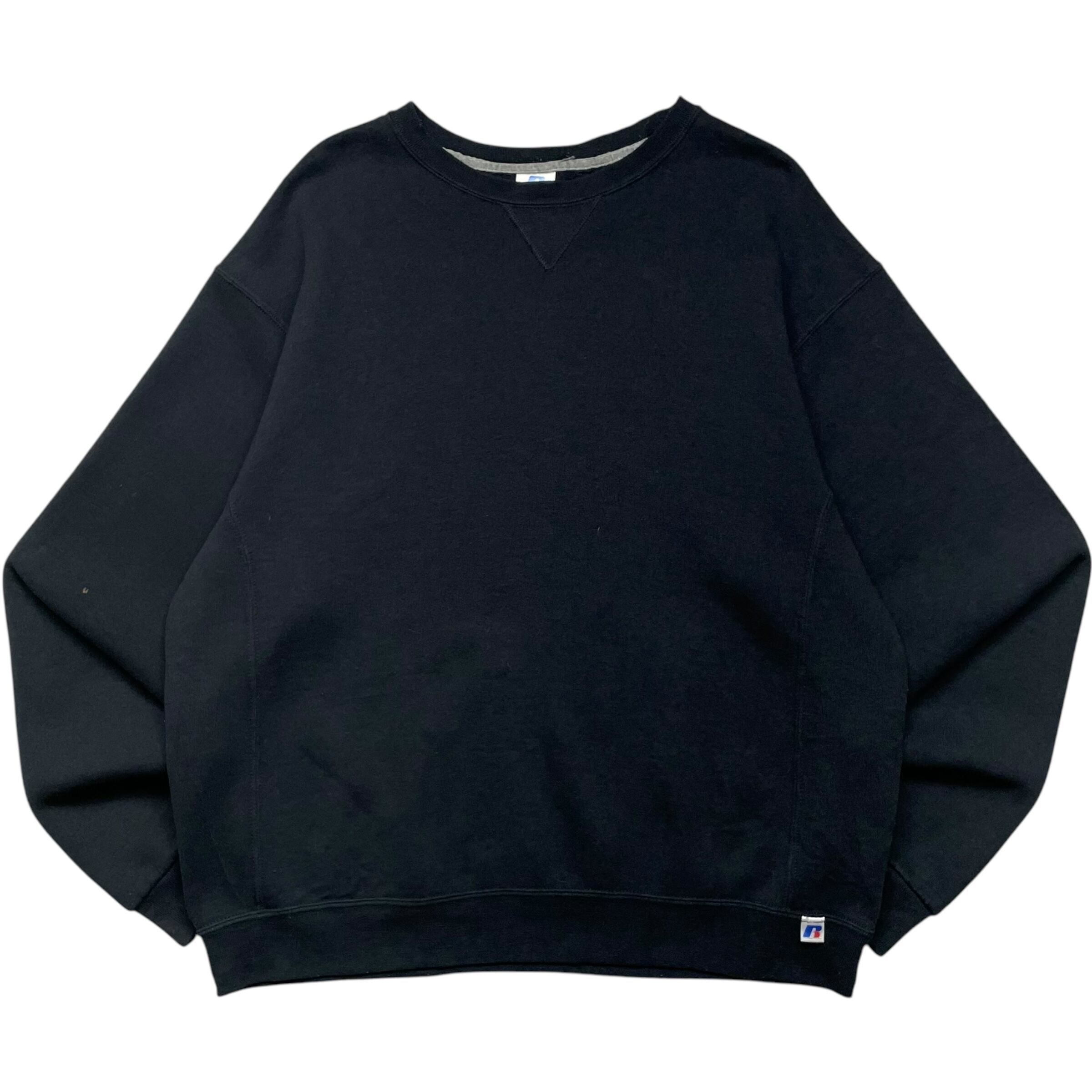 《L》 russell athletic ラッセルアスレチック スウェット 無地 ブラック no.7057