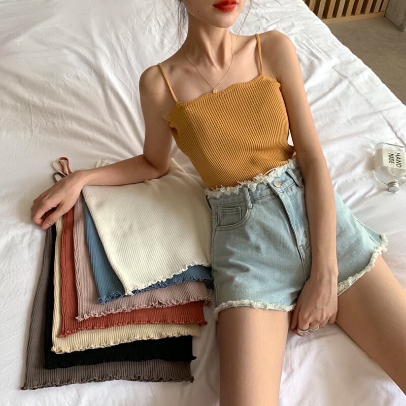 シンプルなウェーブサイドキャミソールレディースアウターストレッチボトミングシャツと春と夏の新しいセクシーな美しさのバックジャケット 1号婦人9759634329