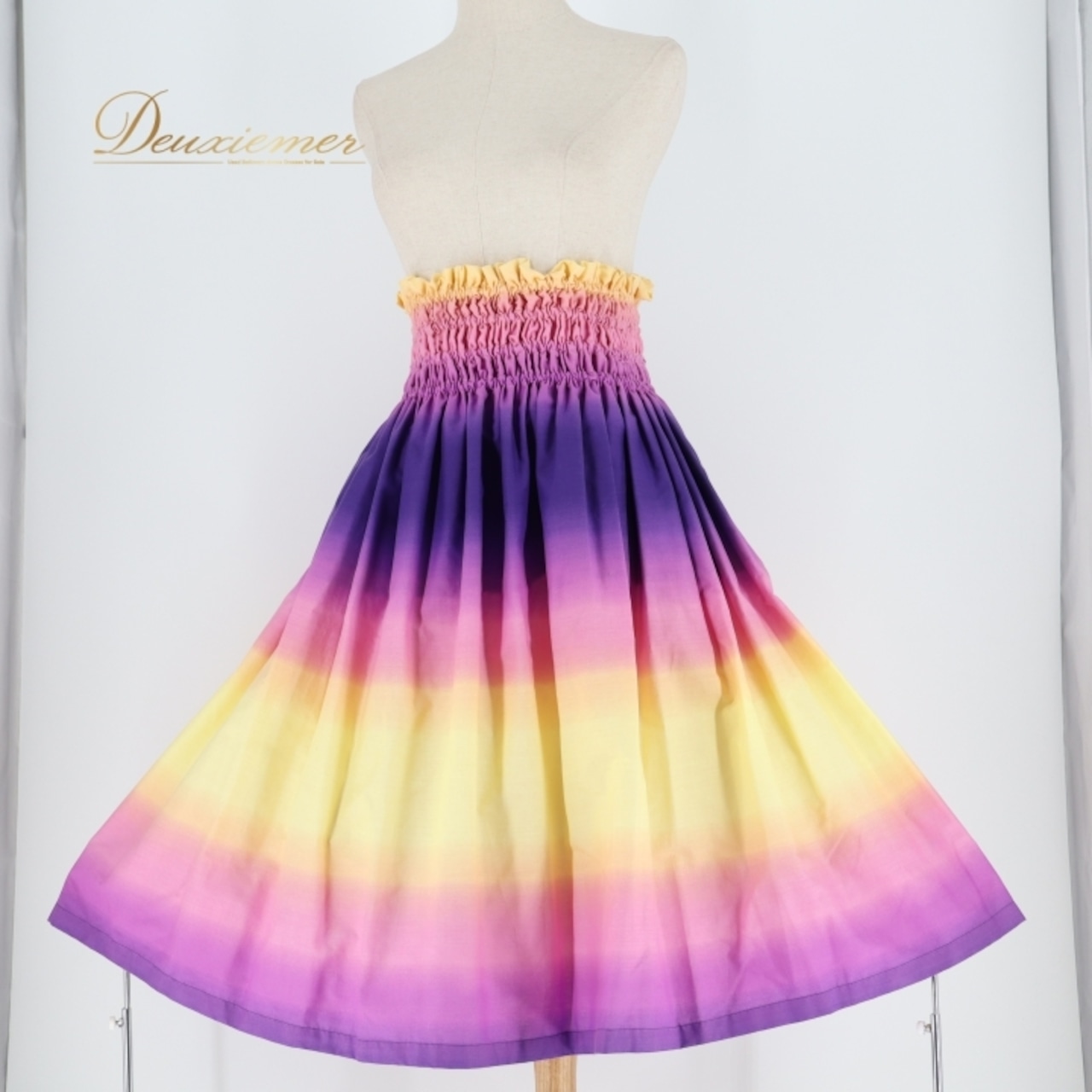 フラダンス 衣装 パウスカート パープル系 セキノレーシングスポーツ 無地 グラデーション 日本製 紫 ピンク 黄 シングル スカート フレア ハワイアン アロハ フラ ダンス レッスン 練習 シンプル 華やか 鮮やか かわいい おしゃれ 上品 ピンク系 イエロー系 グラデーションスカート カジュアル キュート エレガント レディース ダンスウェア