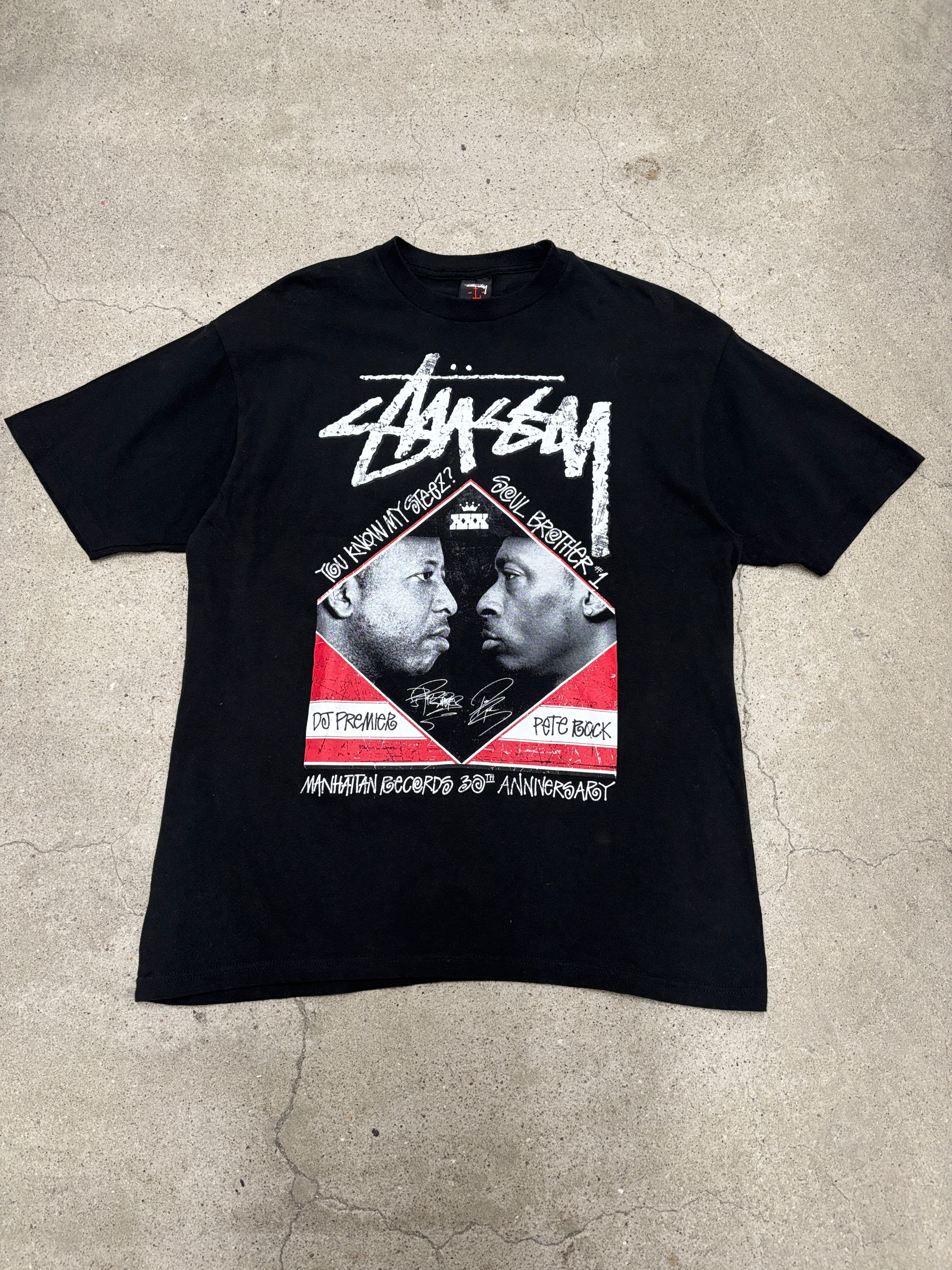 10s STUSSY×Manhattan Records/DJ PREMIER vs PETE ROCK Tee/L/30周年