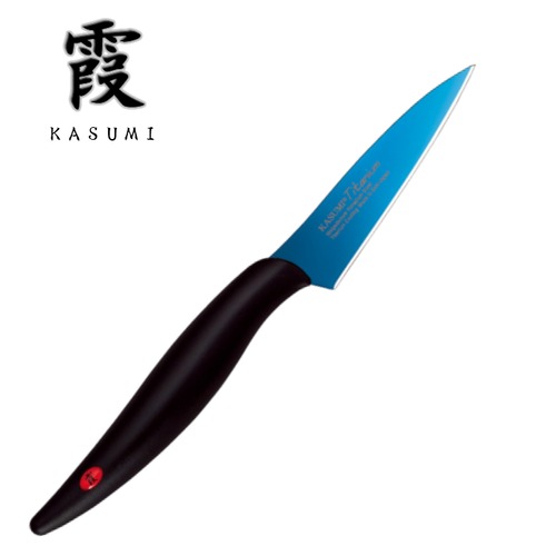 霞 KASUMI スミカマ SUMIKAMA フルーツ ナイフ 包丁 80mm チタンコーティング ブルー 22008/B