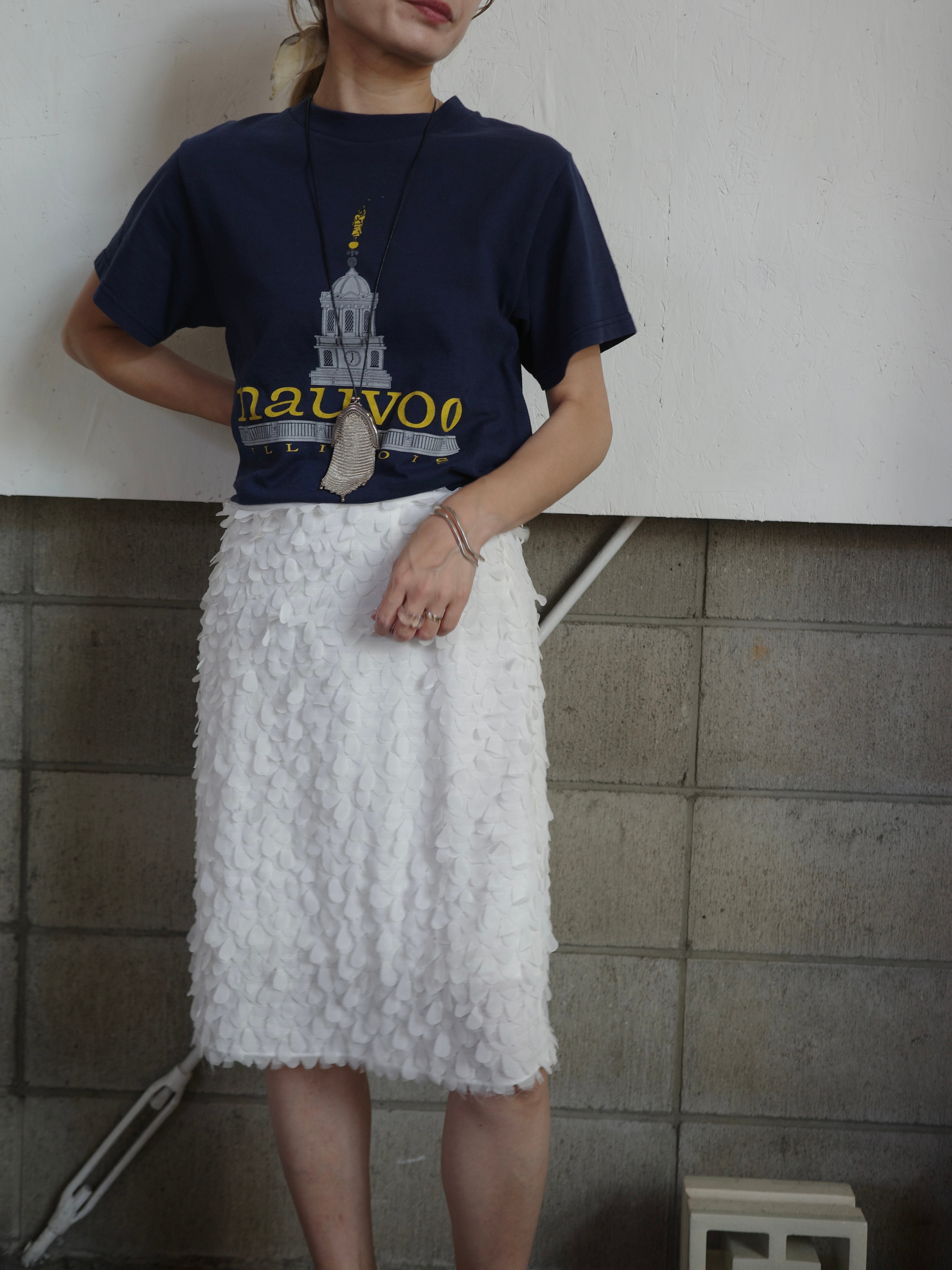 <vintage>chiffon feather skirt