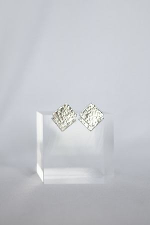 Silver925 Double Square rhombus Studs Earrings シルバー925ダブルスクエア菱形ピアス