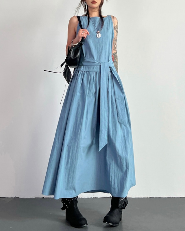 Asymmetric Ribbon Maxi One-Piece［A0321］
