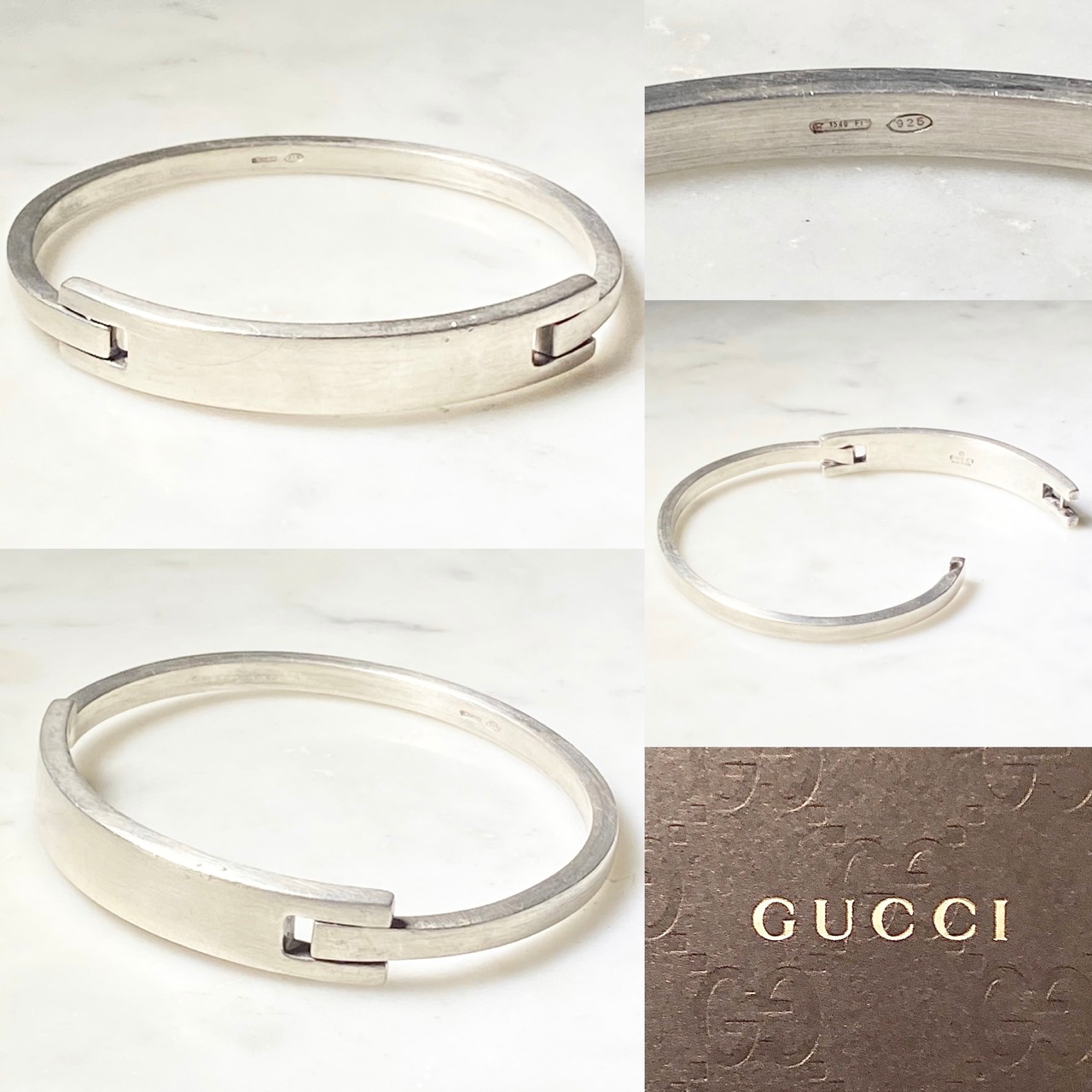 GUCCI silver plate bangle