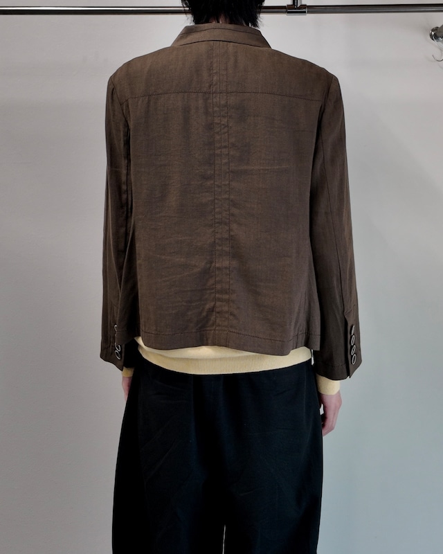 【DKNY】button up brown linen jacket