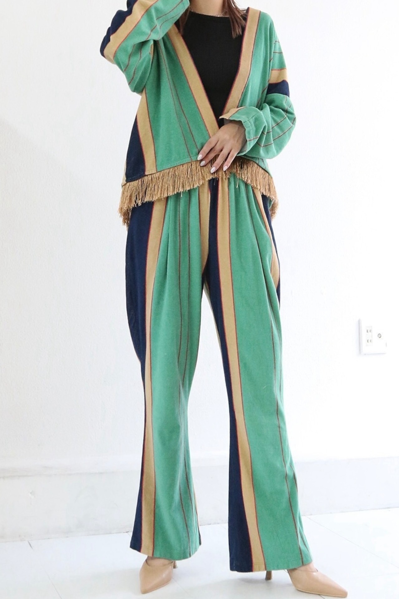 【STEVIE 】PILE STRIPE LONG PANTS