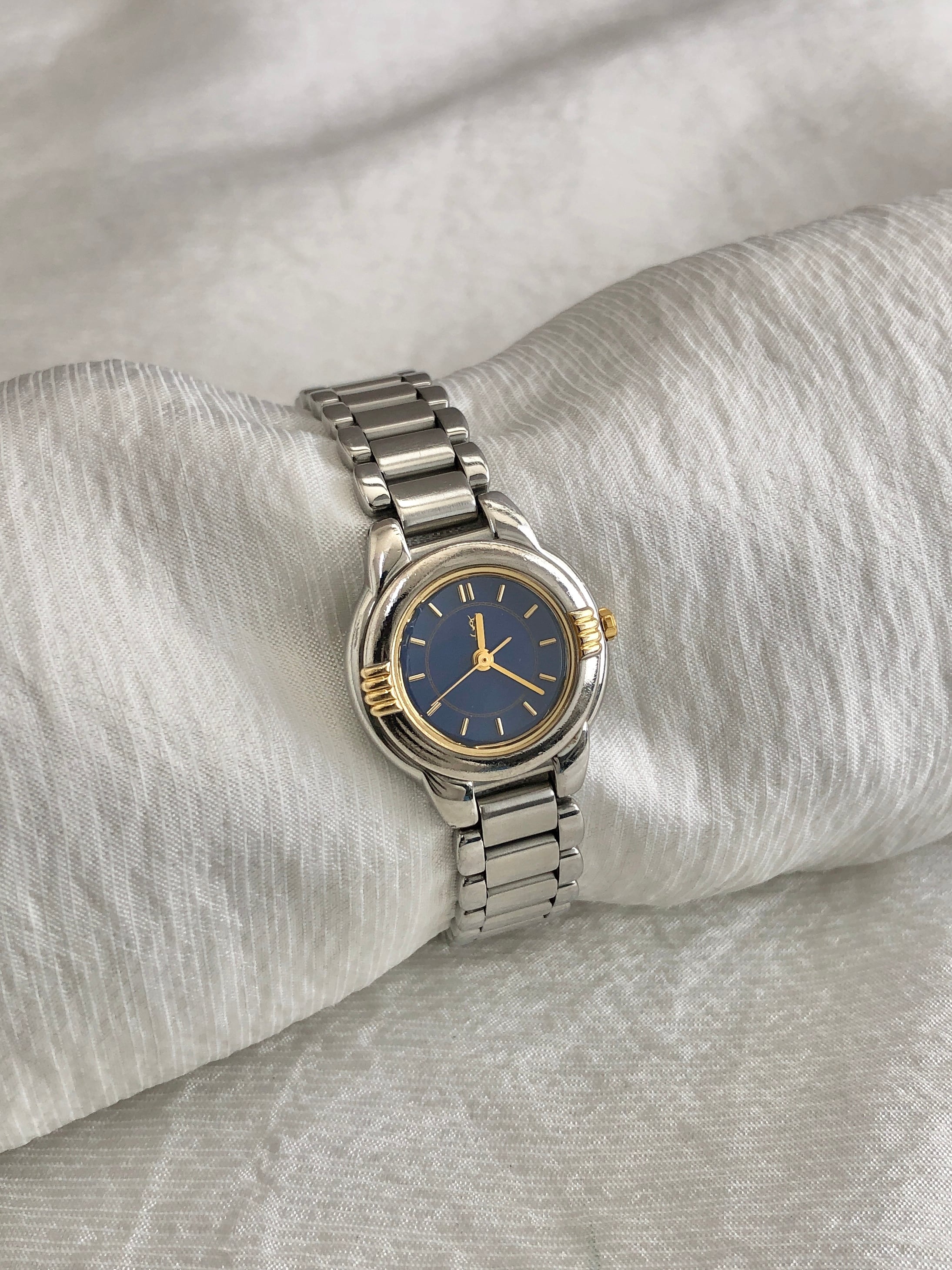 Yves Saint Laurent イヴ・サンローラン 腕時計 シルバー ステンレススチール クォーツ 5930-F91474 vintage ヴィンテージ オールド jwpxz8