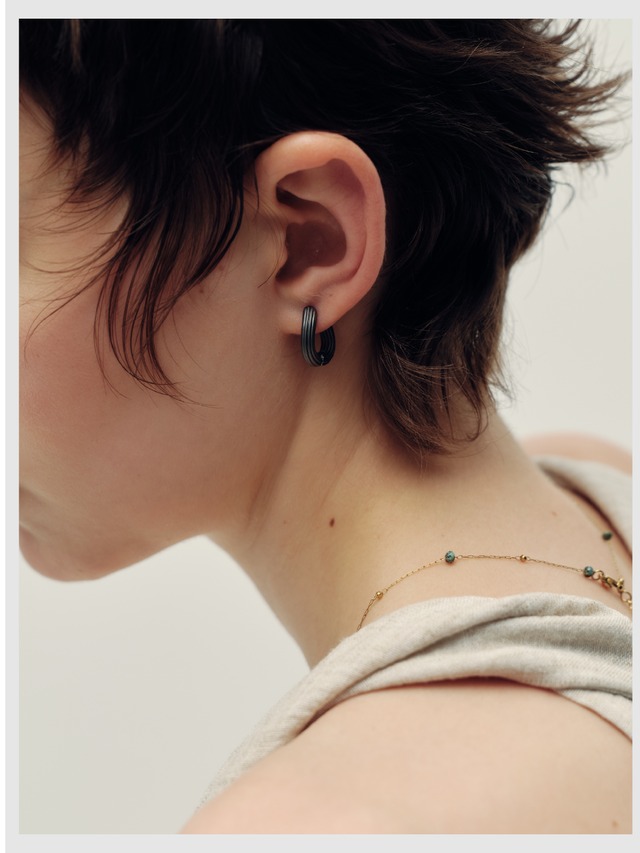 Hoop pierce -Matte Glay/Dark Glay-