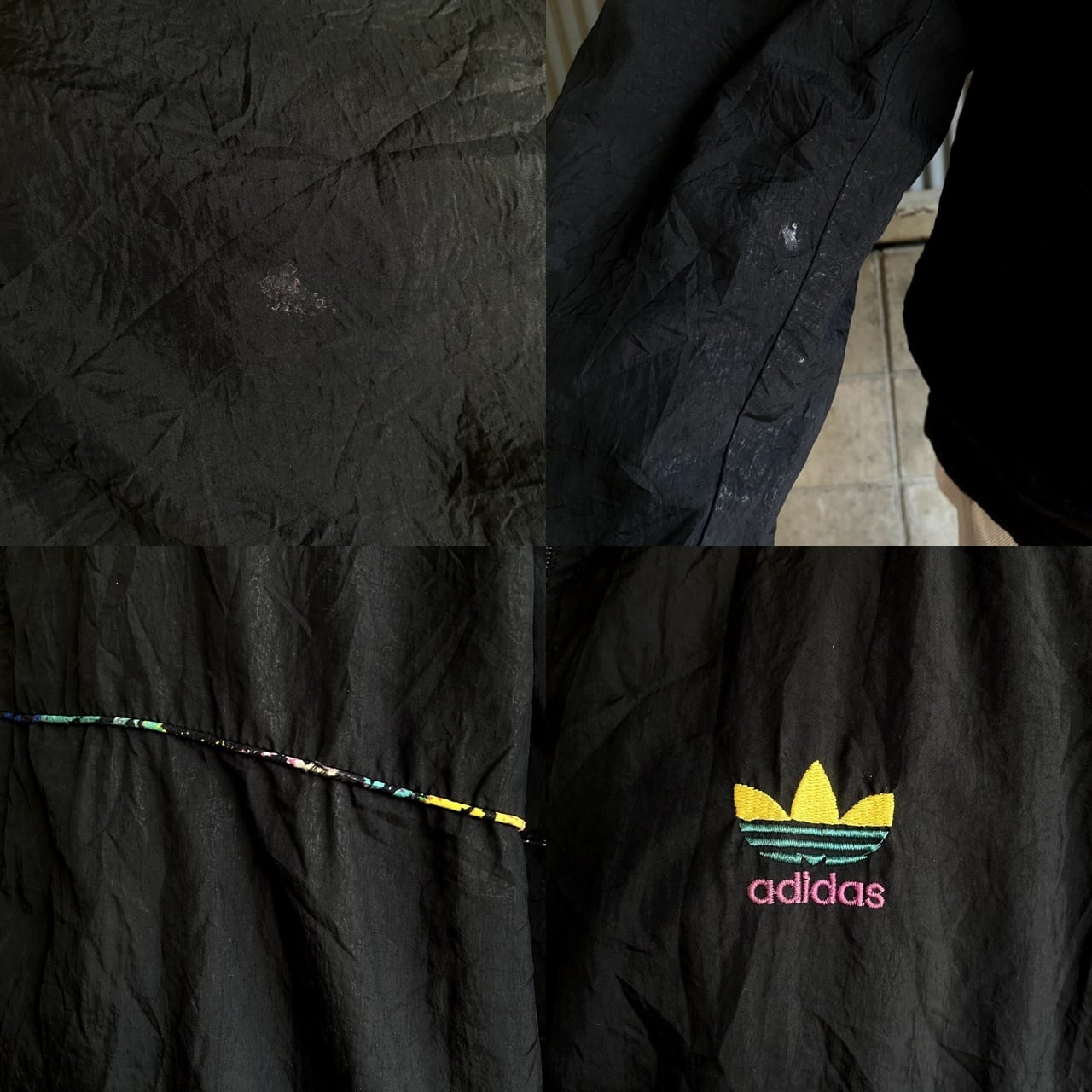 80年代 adidas アディダス トレフォイルロゴ刺繍 ナイロンジャケット