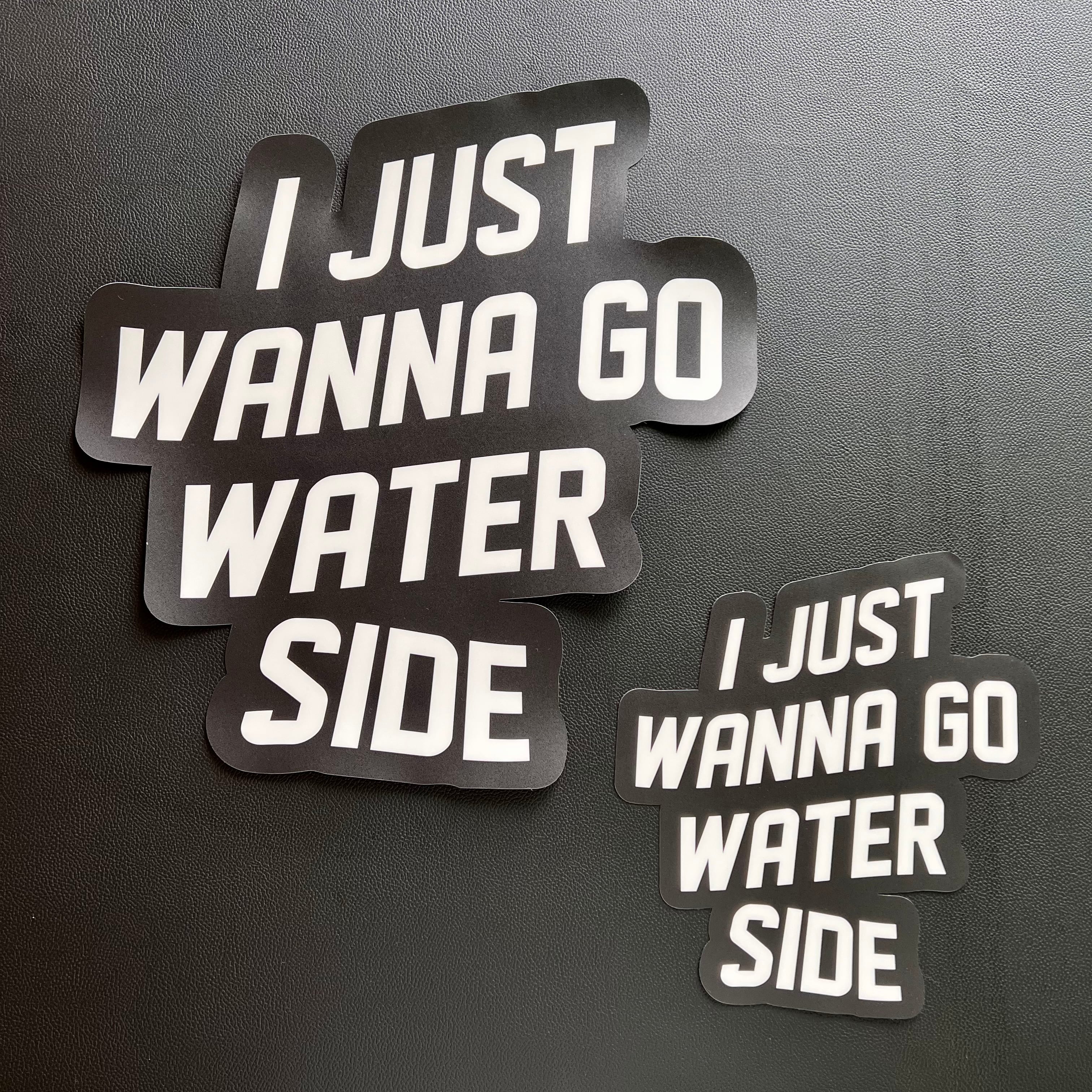 フルフェイスガード スカルデザイン ブラック系　ボート　バスボート I JUST WANNA GO WATER SIDEボートカーペットデカール [25cm