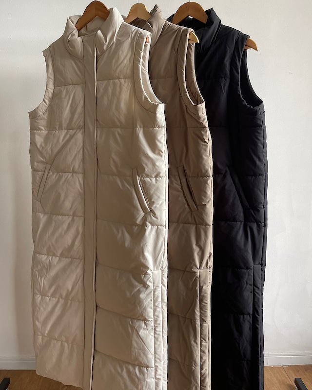 fiber down super long vest