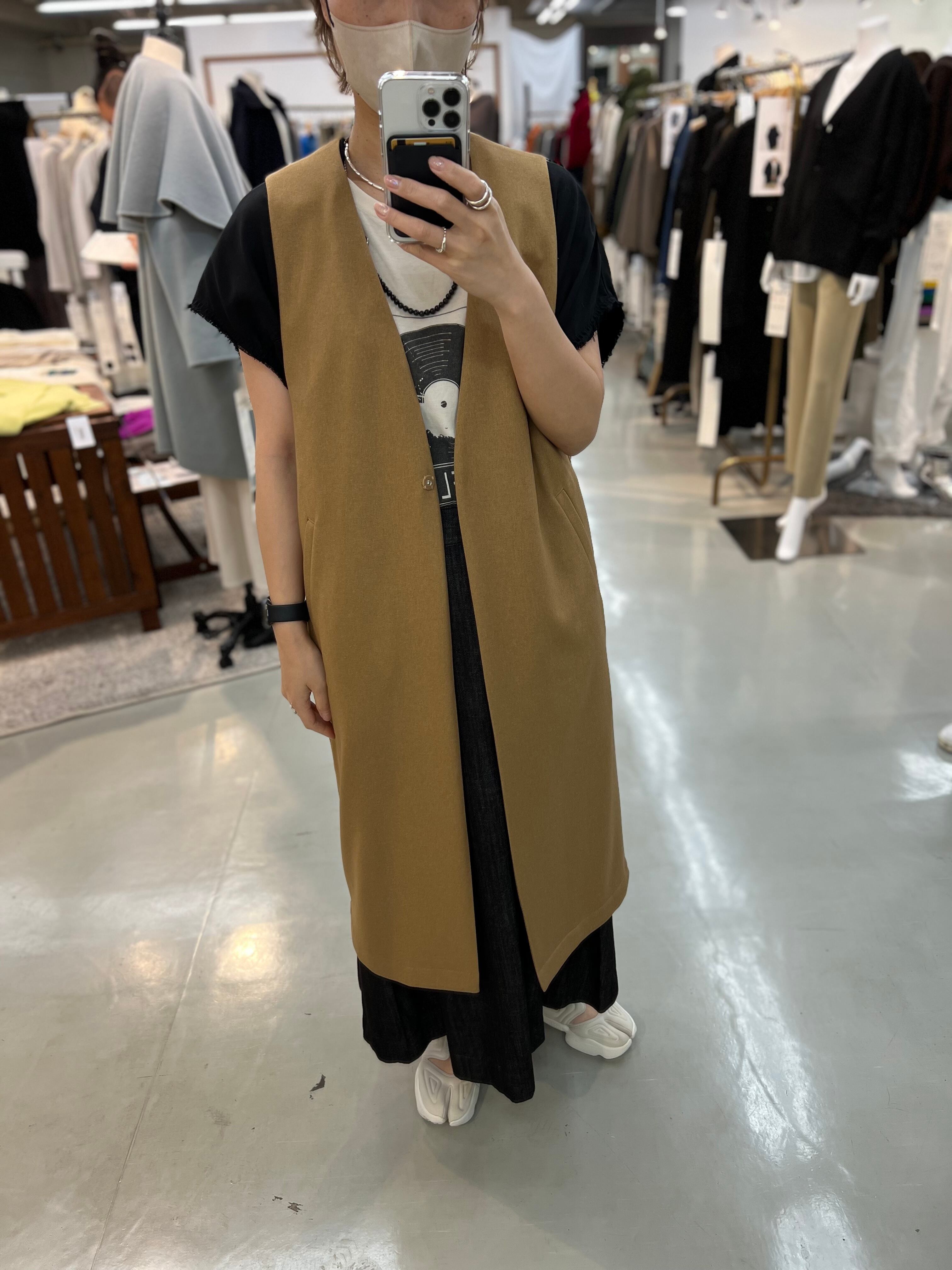 【cafune】ウールライクライトロングジレ