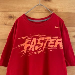 【NIKE】FASTER プリント Tシャツ ナイキ ロゴ M us古着 アメリカ古着