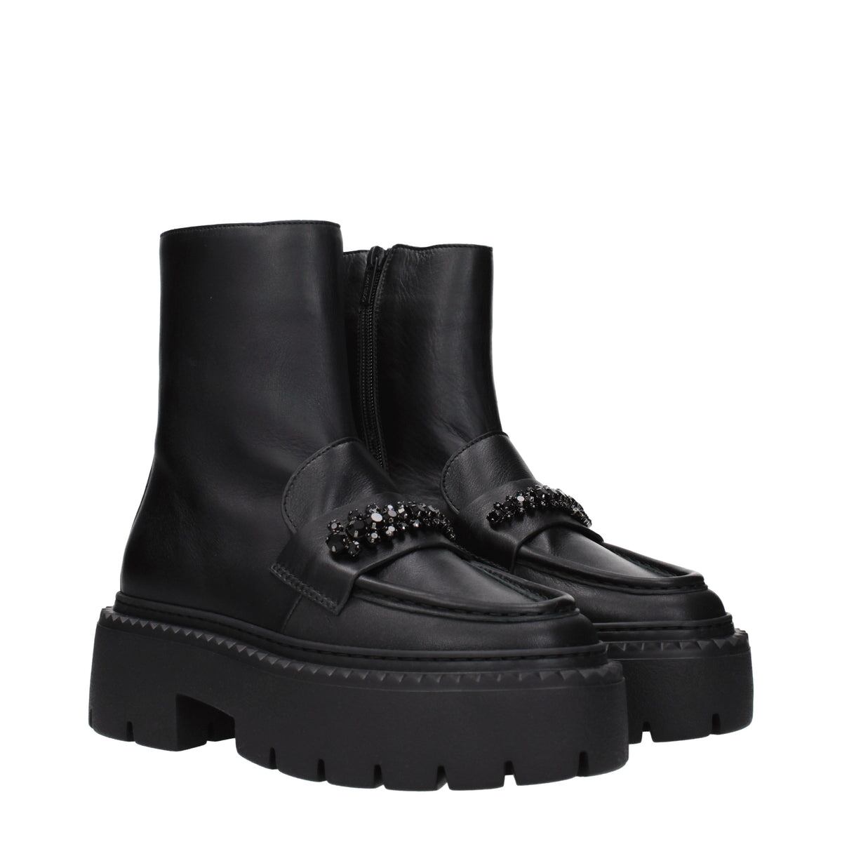 JIMMY CHOO ジミーチュウ レディース アンクルブーツ レザー ブラック