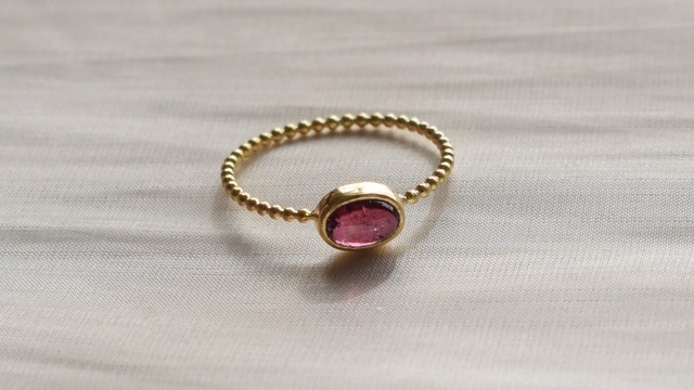 ＊1点もの＊Garnet ring《silver925+14KGP》