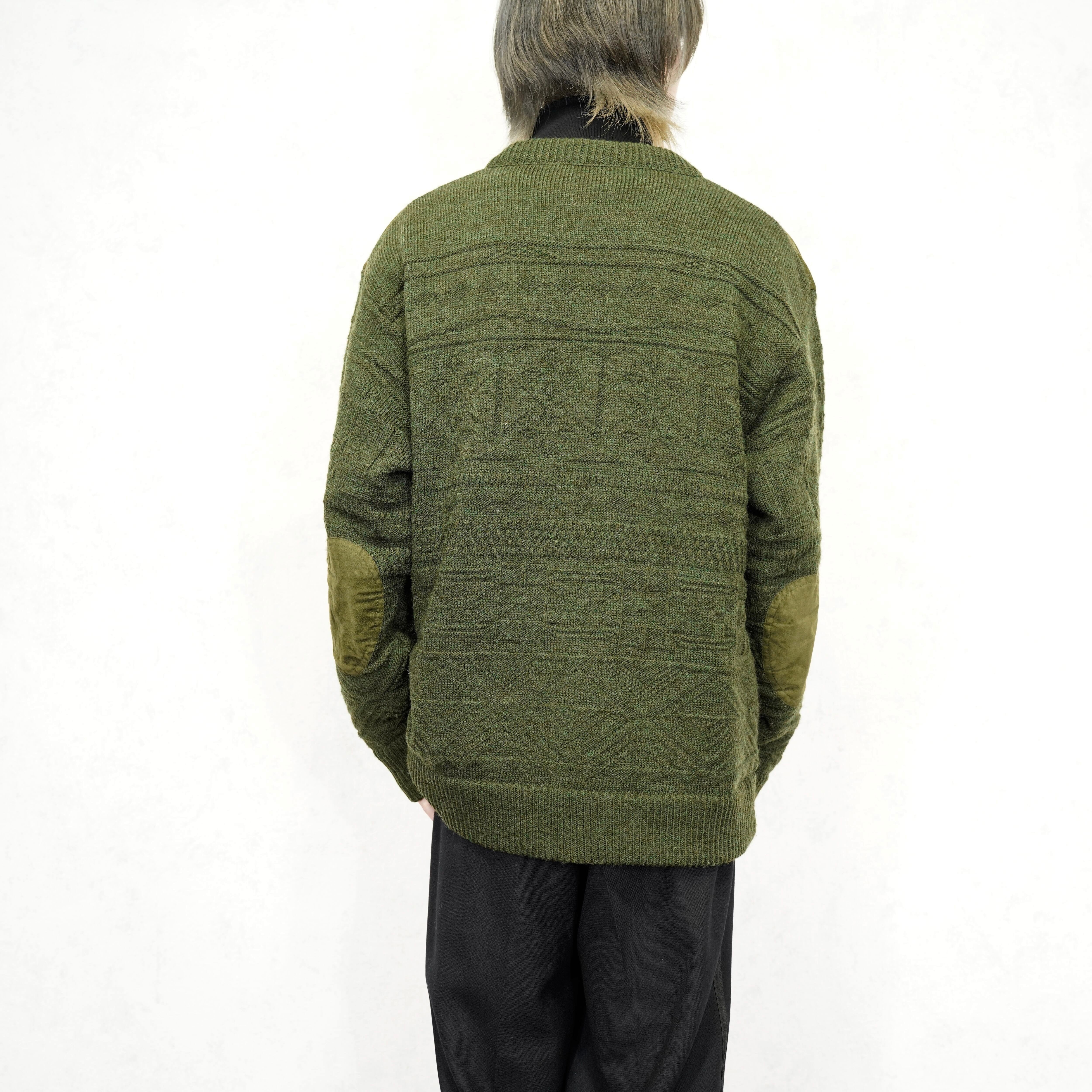 EU VINTAGE MONCHAUX PATCH DESIGN KNIT CARDIGAN/ヨーロッパ EU VINTAGE MONCHAUX PATCH DESIGN KNIT CARDIGAN/ヨーロッパ