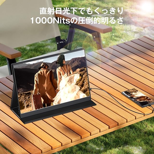 KOOLYFUL 16インチ モバイルモニター 4k 1000Nits超高輝度 モバイル
