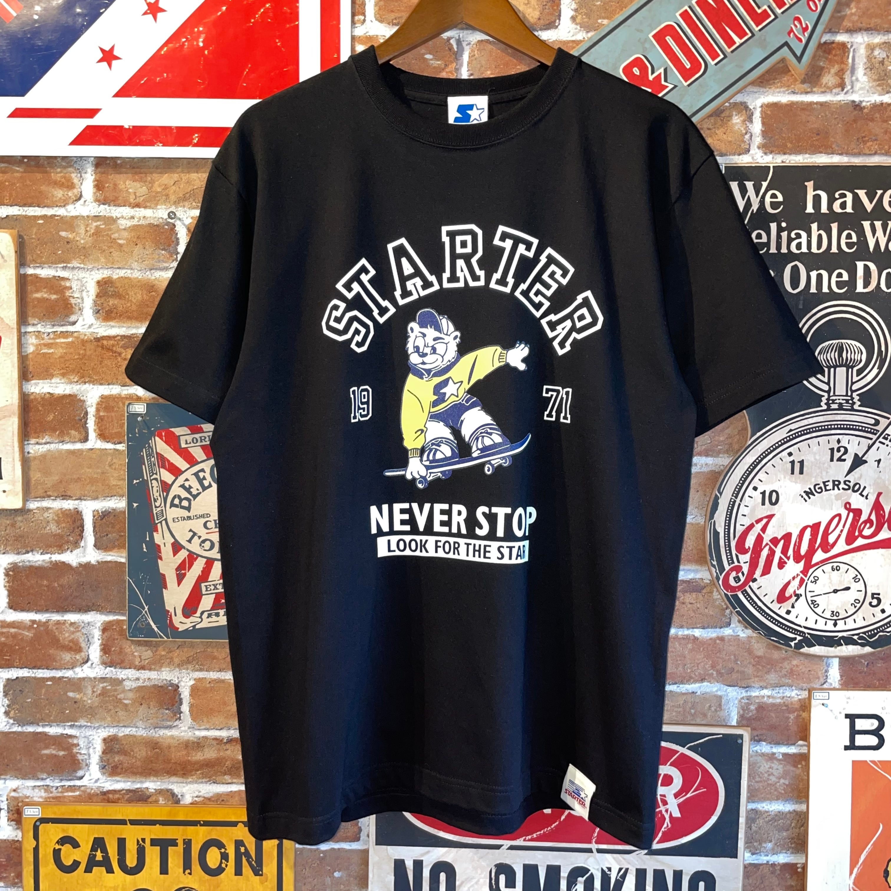 STARTER Tシャツ スケボー カレッジ プリント 黒 【新品】